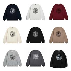 Stone Island Fashionable and simple round neck solid color loose top-2230