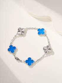 Van Cleef & Arpels Van Cleef & Arpels sapphire chalcedony flower bracelet-3904